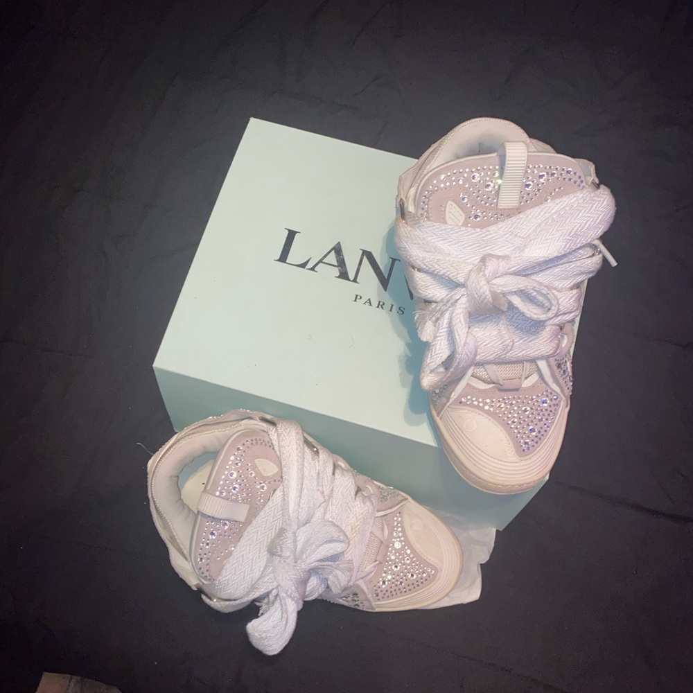 Lanvin Curb White Rhinestone
